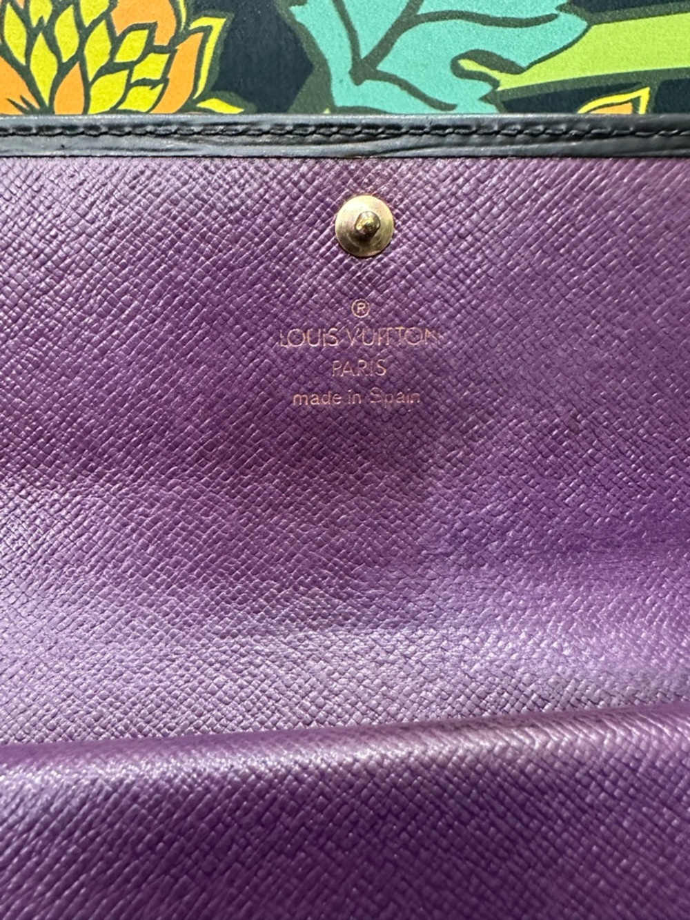 Louis Vuitton Epi Leather Long Wallet Black Purple Interior Continental - Picture 8 of 11